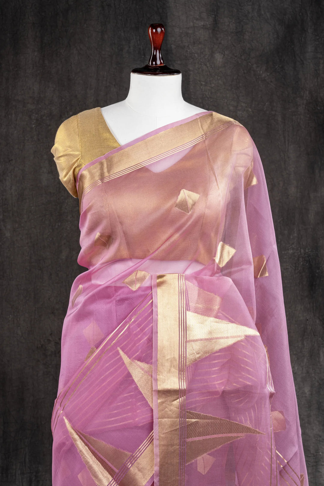 Purple Organza Silk Banarasi Saree_2