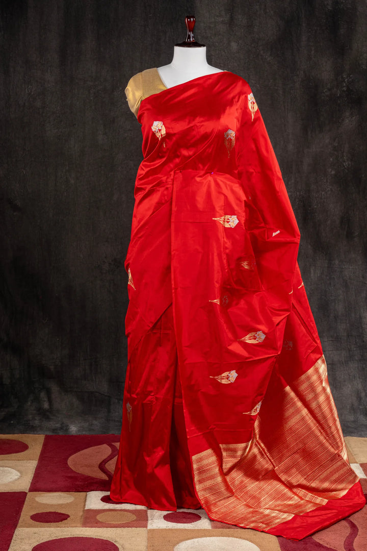 Red Katan Silk Banarasi Saree