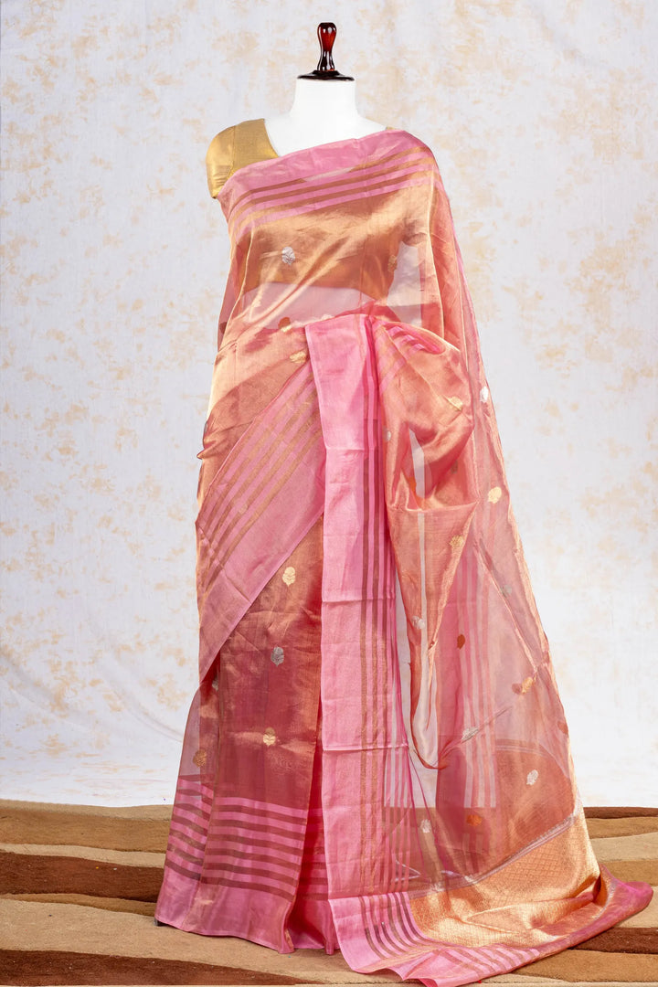 Pink Tissue Silk Banarasi Saree