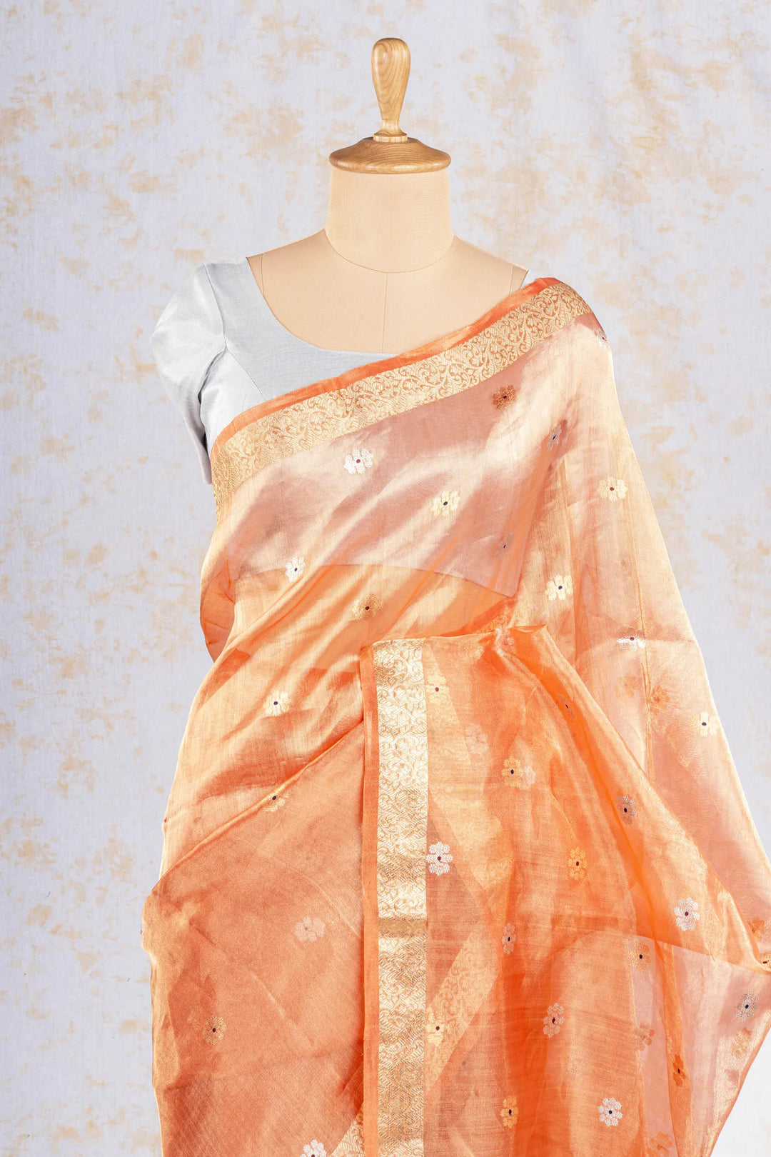 Orange Tissue Silk Banarasi Saree_2