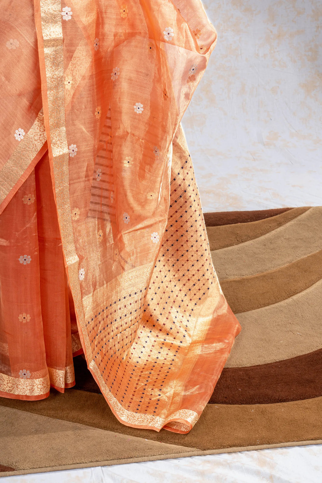 Orange Tissue Silk Banarasi Saree_3