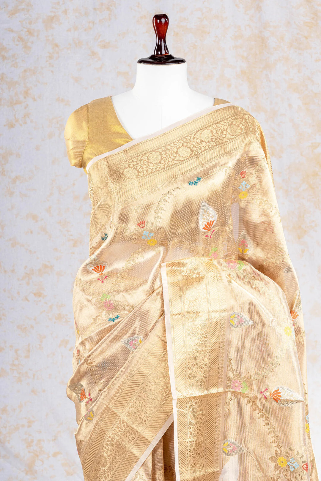 Gold Tissue Silk Banarasi Saree_2