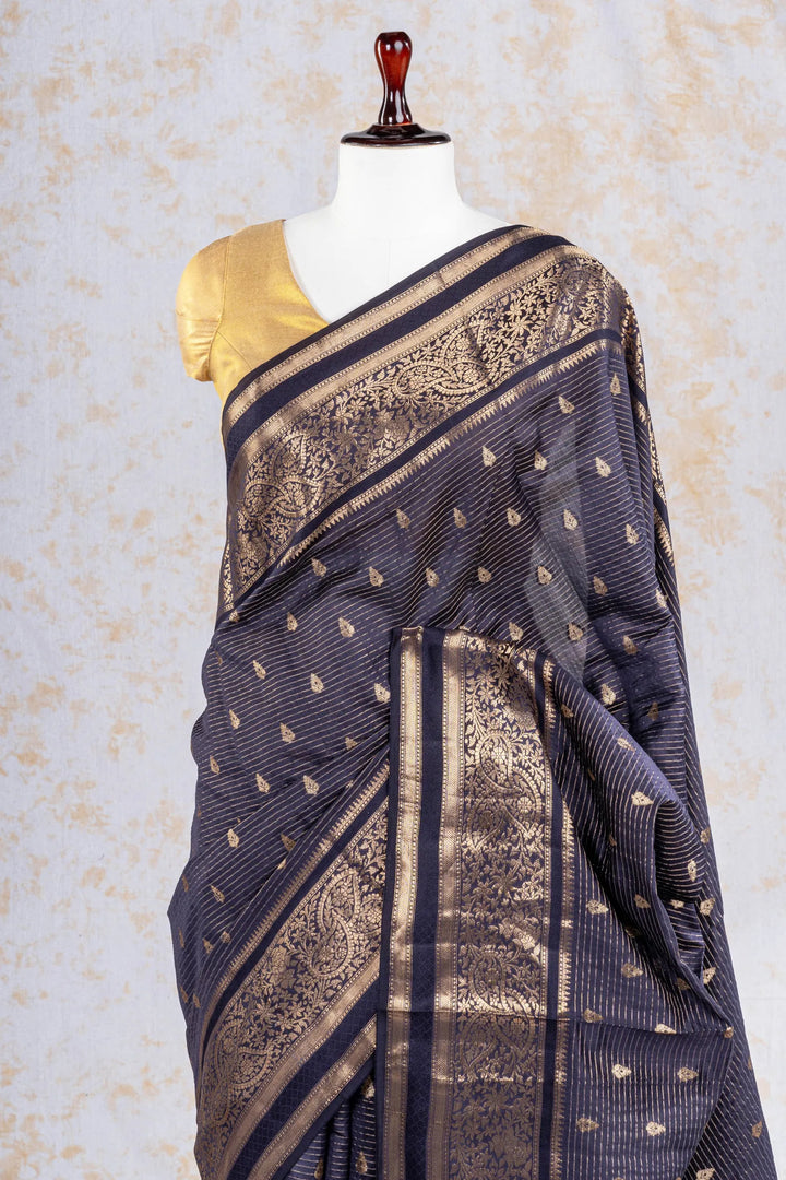 Black Chiniya Silk Banarasi Saree