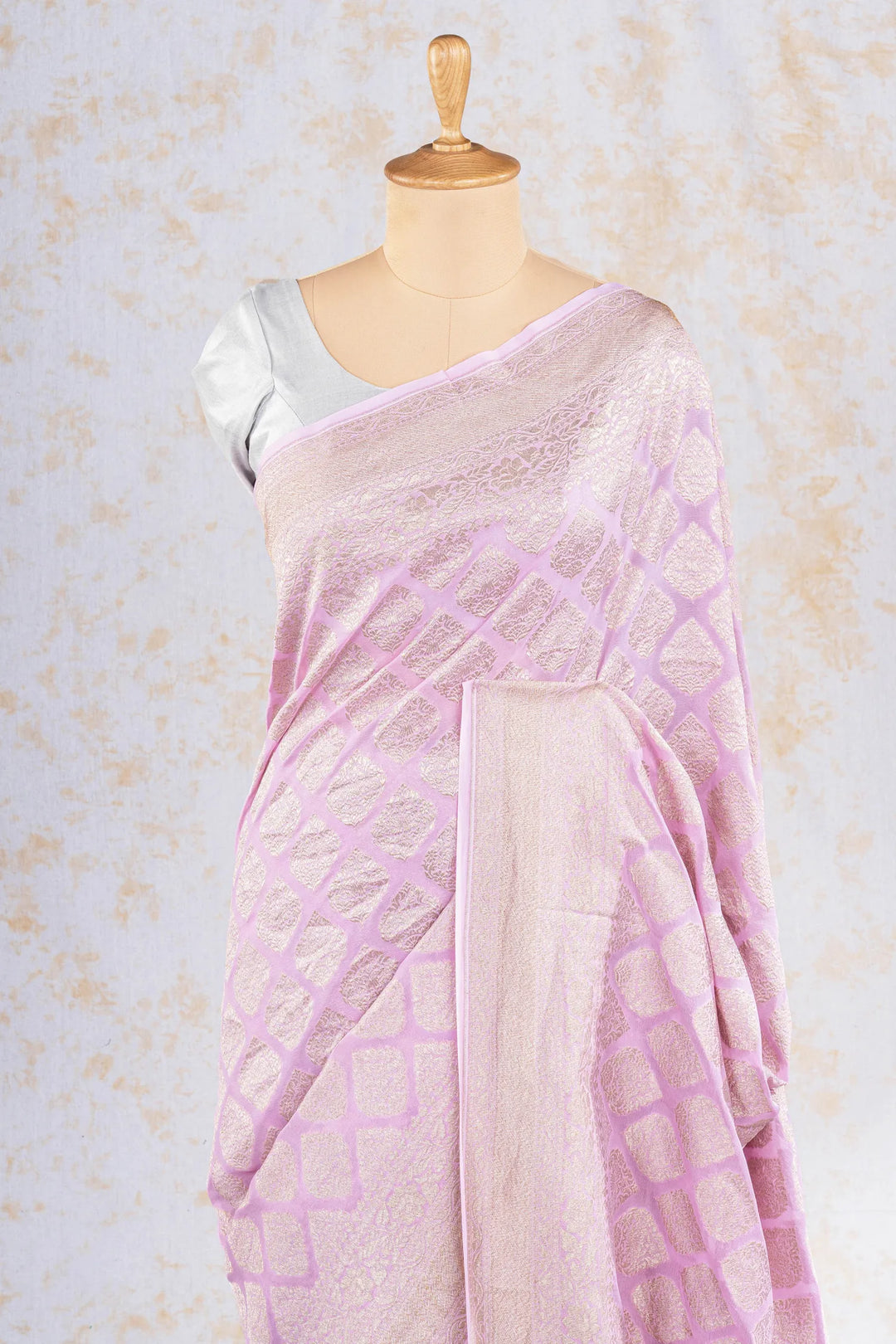 Pink Khaddi Georgette Silk Banarasi Saree_2