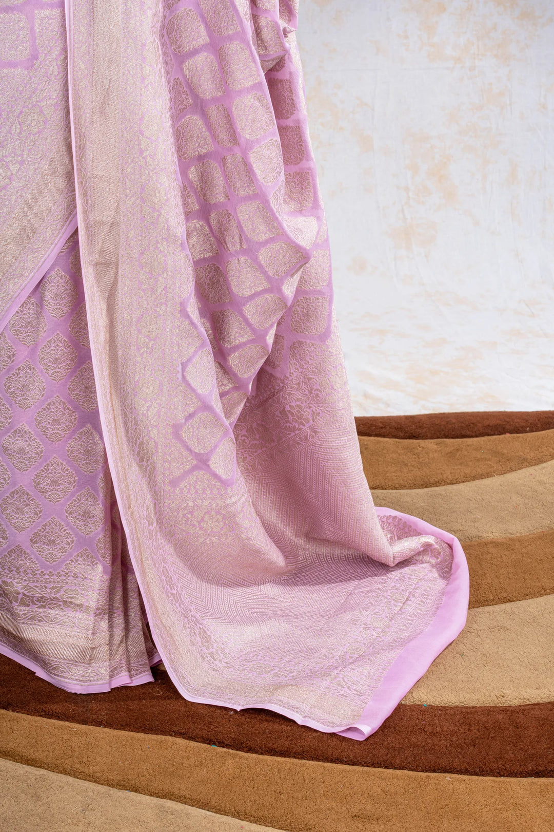 Pink Khaddi Georgette Silk Banarasi Saree_3