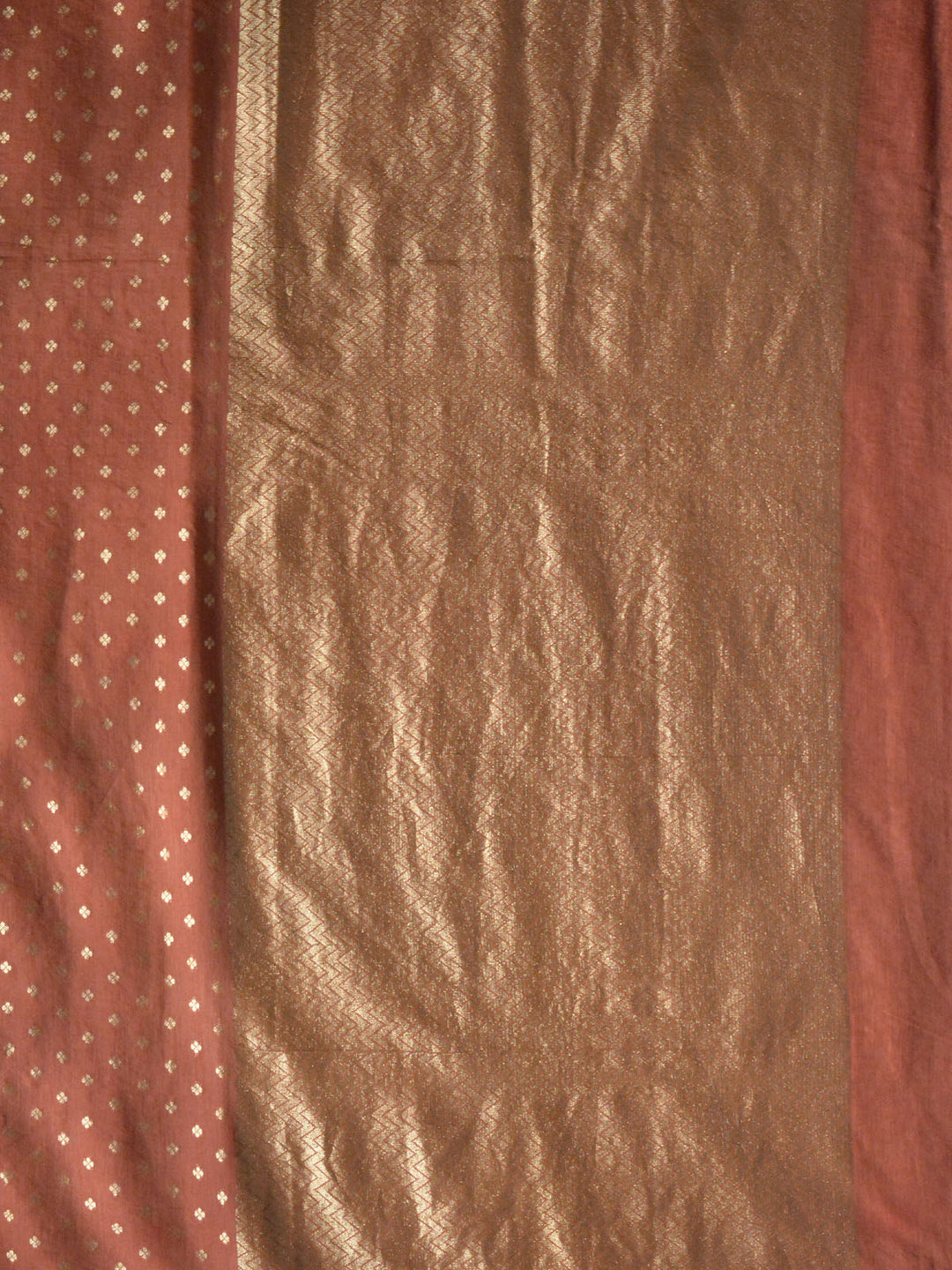 Rust Chanderi Cotton Banarasi Saree SA001RUS_3