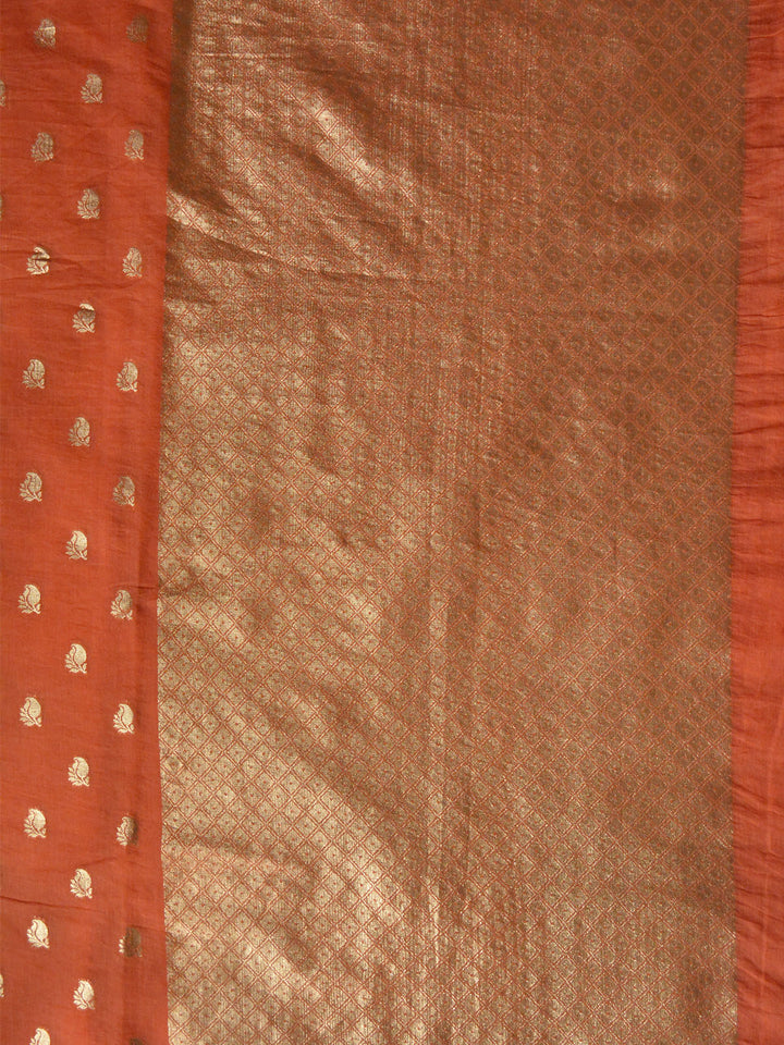 Peach Chanderi Cotton Banarasi Saree SA003PEA