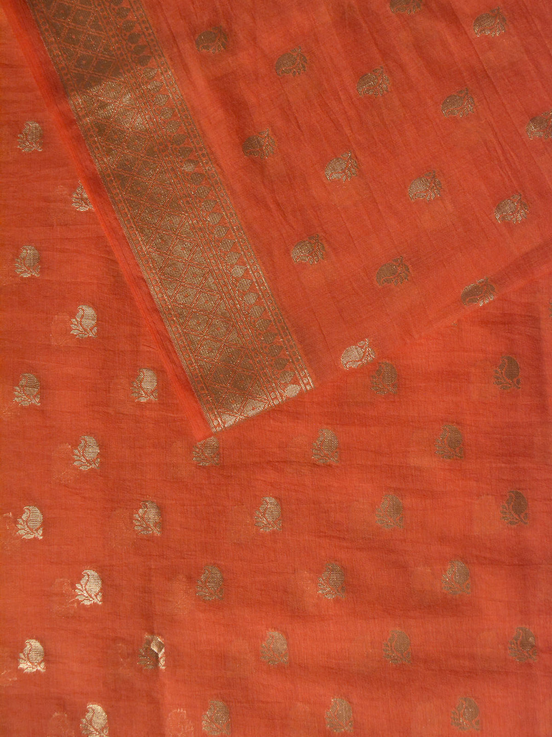 Peach Chanderi Cotton Banarasi Saree SA003PEA_4