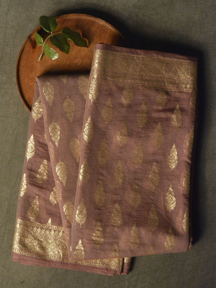 Purple Chanderi Cotton Banarasi Saree SA004PUR