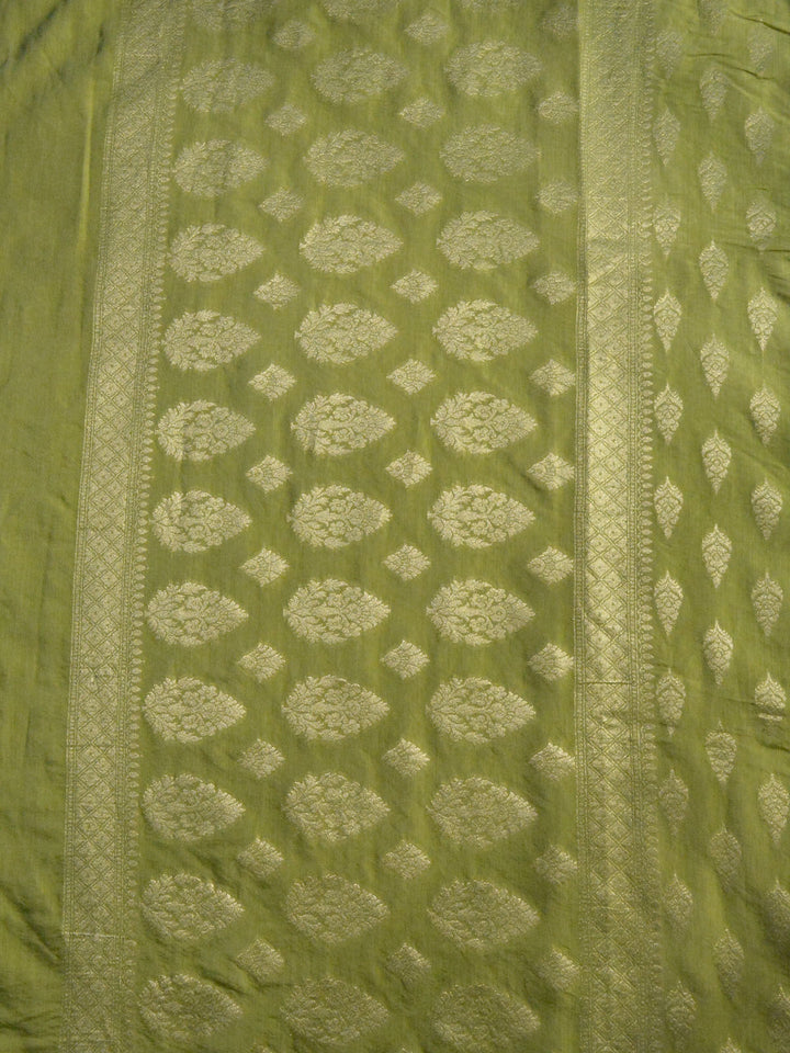 Green Chanderi Cotton Banarasi Saree SA005GRN