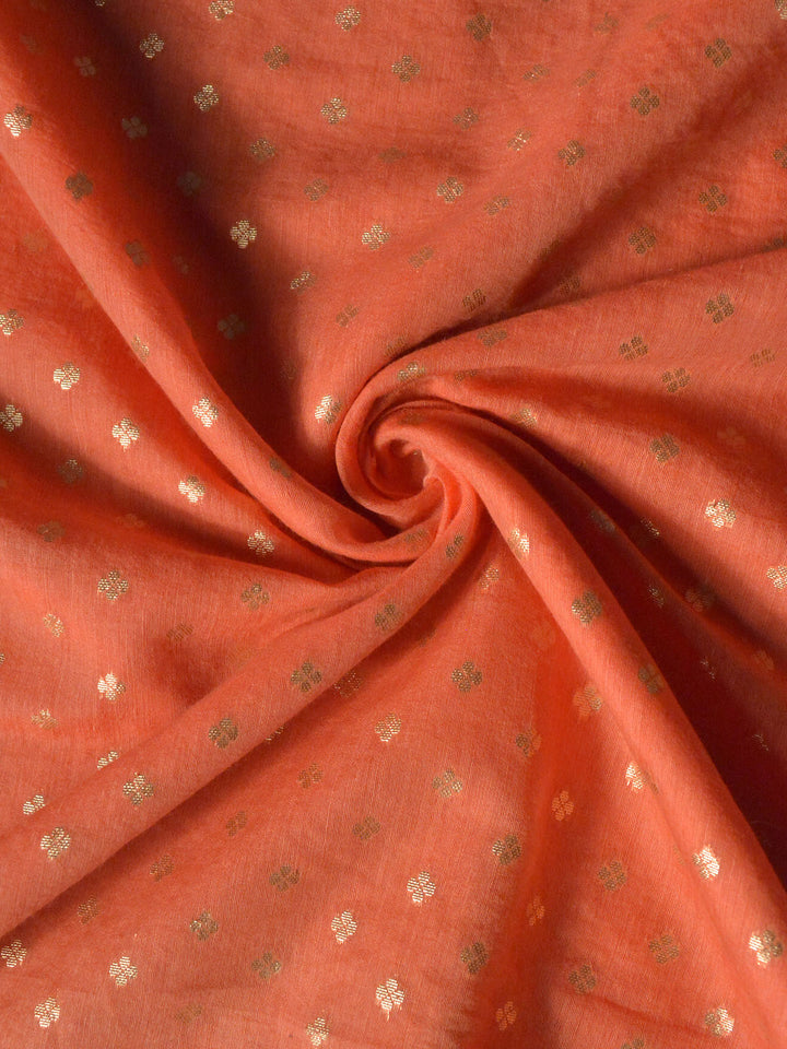 Peach Pink Chanderi Cotton Banarasi Saree SA009PNK