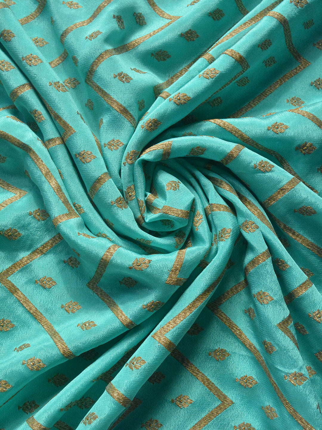 Firozi Georgette Crepe Silk Banarasi Saree SA011FIR_4