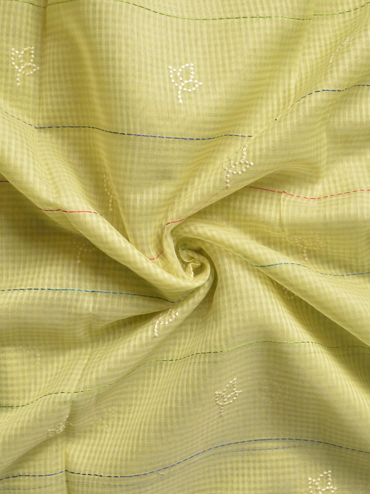 Lime Green Chanderi Kota Banarasi Saree SA024GRN