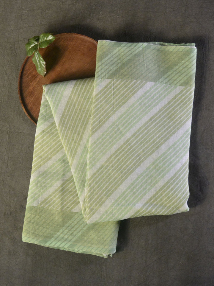 Green Linen Silk Banarasi Saree SA060GRN