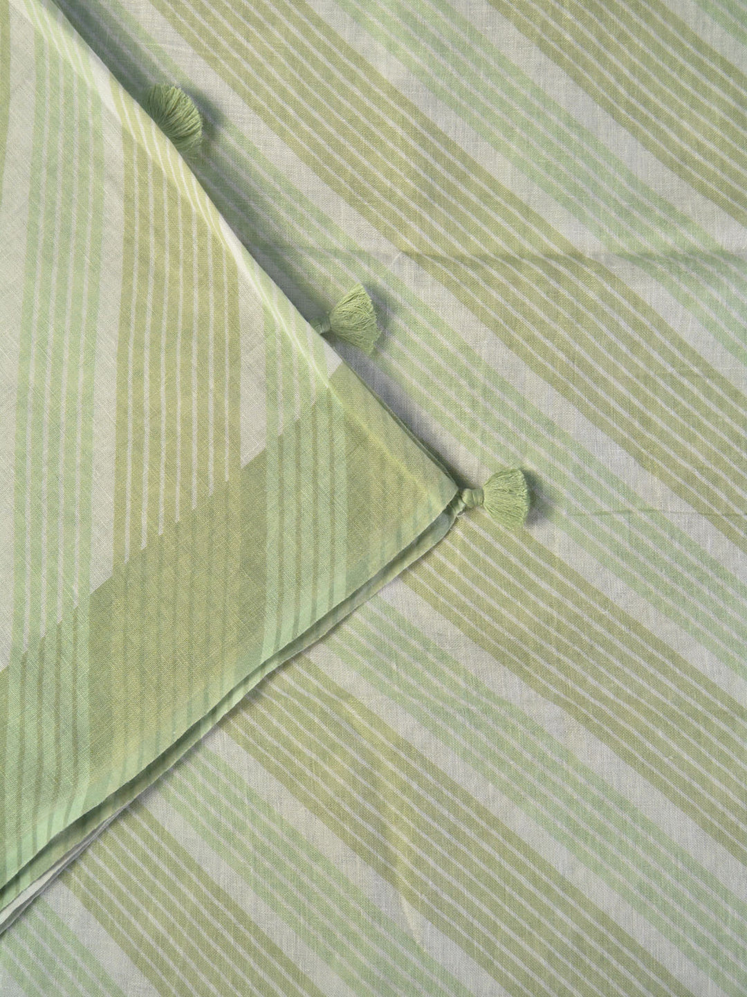 Green Linen Silk Banarasi Saree SA060GRN_2