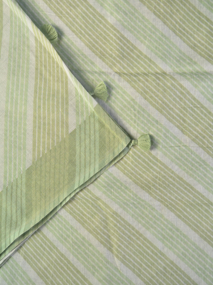 Green Linen Silk Banarasi Saree SA060GRN