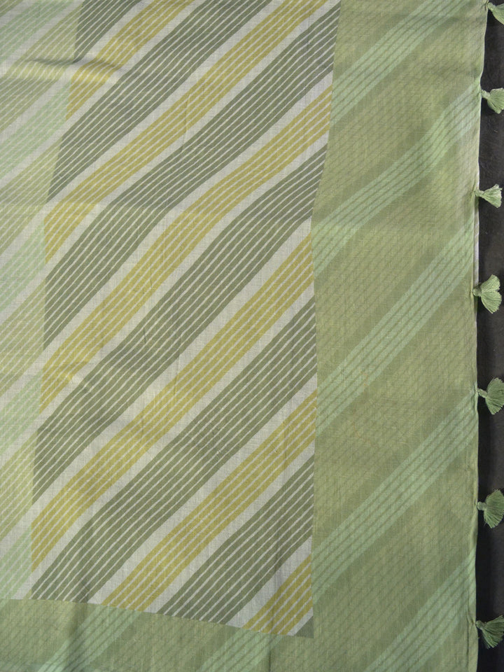 Green Linen Silk Banarasi Saree SA060GRN