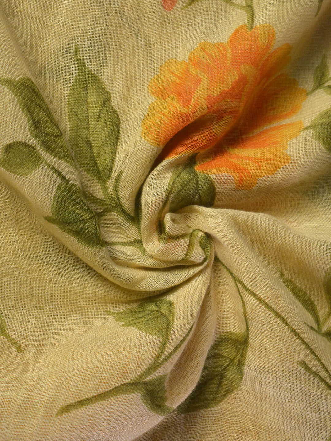 Yellow Linen Silk Banarasi Saree SA064YLW_4