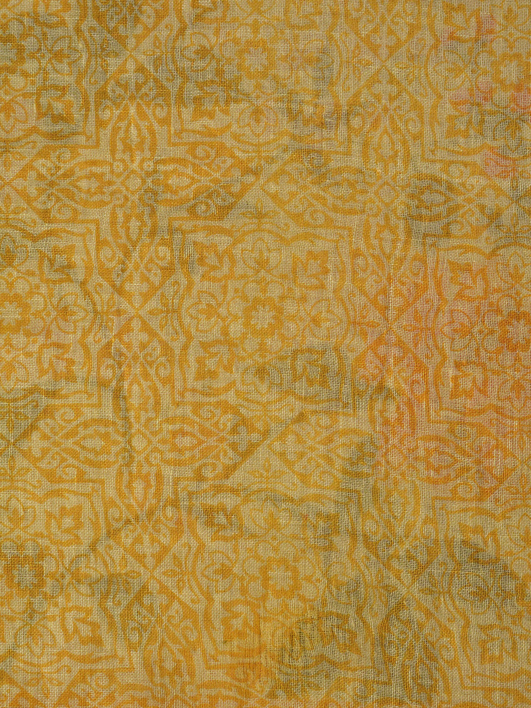 Yellow Linen Silk Banarasi Saree SA064YLW_5