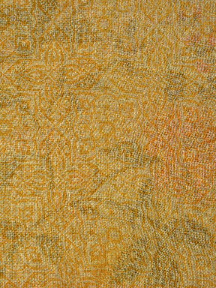 Yellow Linen Silk Banarasi Saree SA064YLW