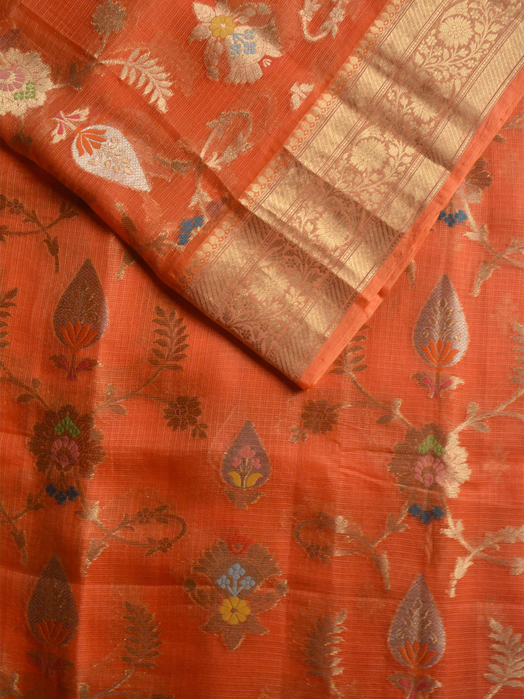 Fanta Orange Katan Kota Silk Banarasi Saree SA101ORA_2