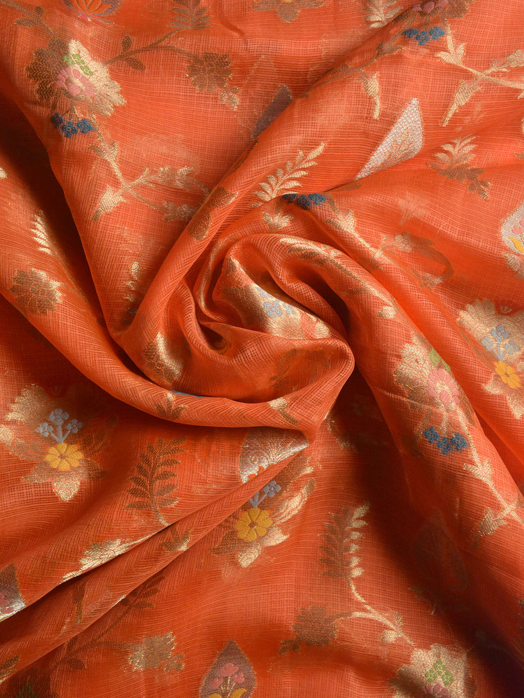 Fanta Orange Katan Kota Silk Banarasi Saree SA101ORA_4