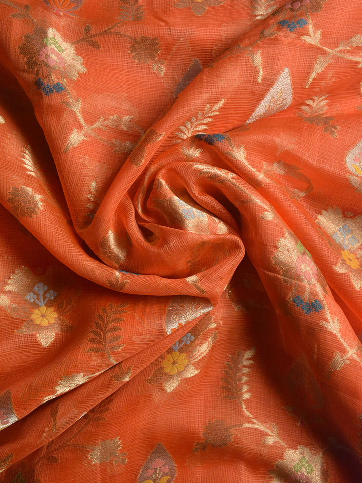 Fanta Orange Katan Kota Silk Banarasi Saree SA101ORA