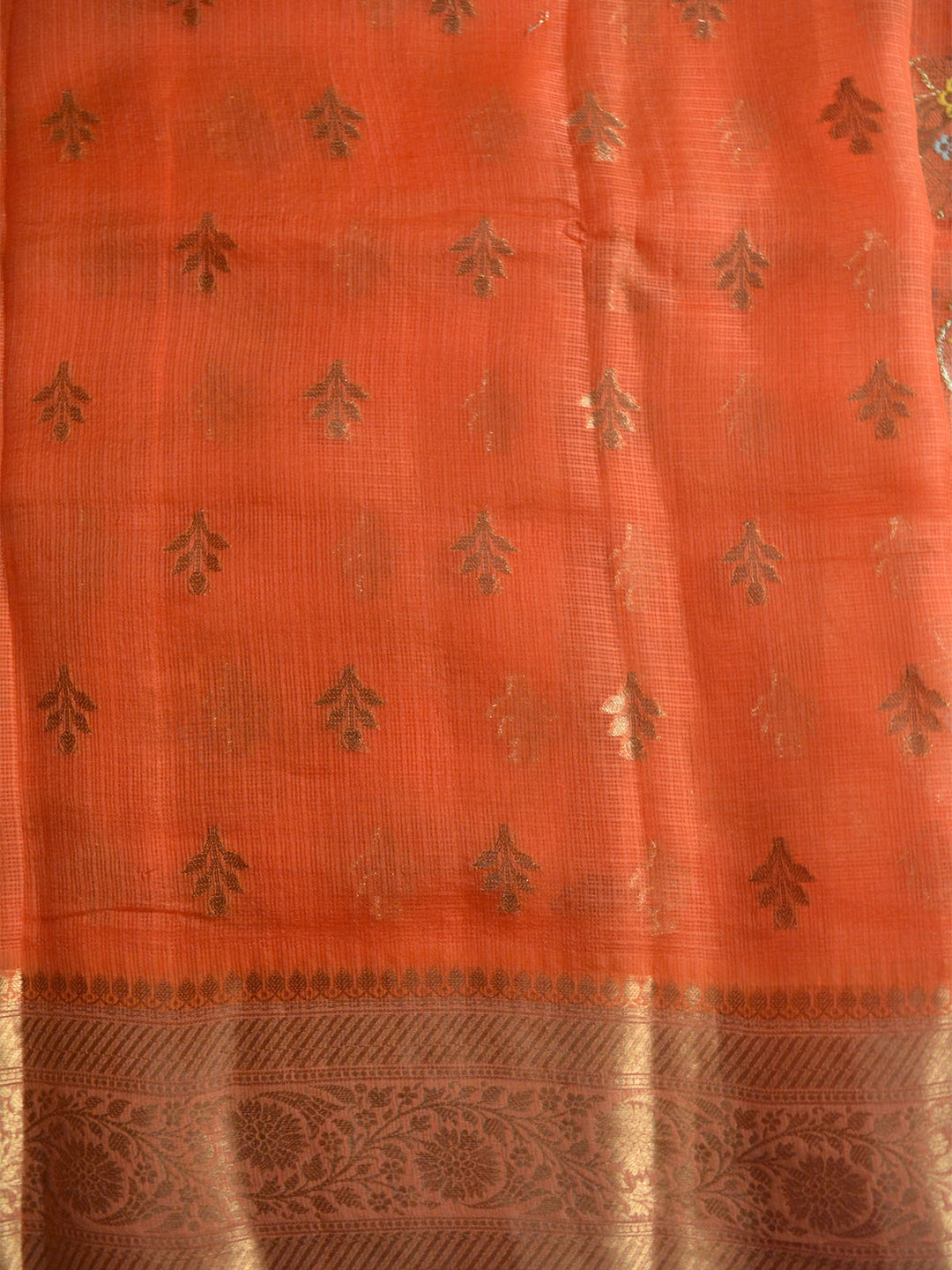 Fanta Orange Katan Kota Silk Banarasi Saree SA101ORA_5