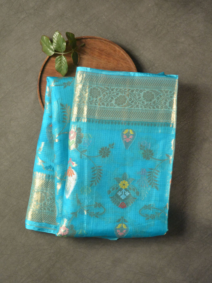 Blue Katan Kota Silk Banarasi Saree SA102BLU