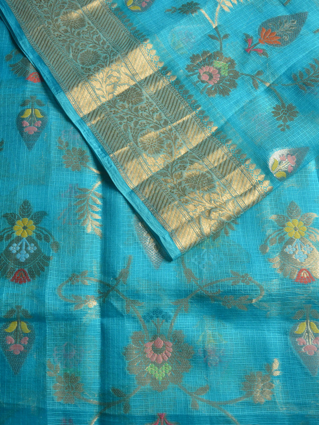 Blue Katan Kota Silk Banarasi Saree SA102BLU_2