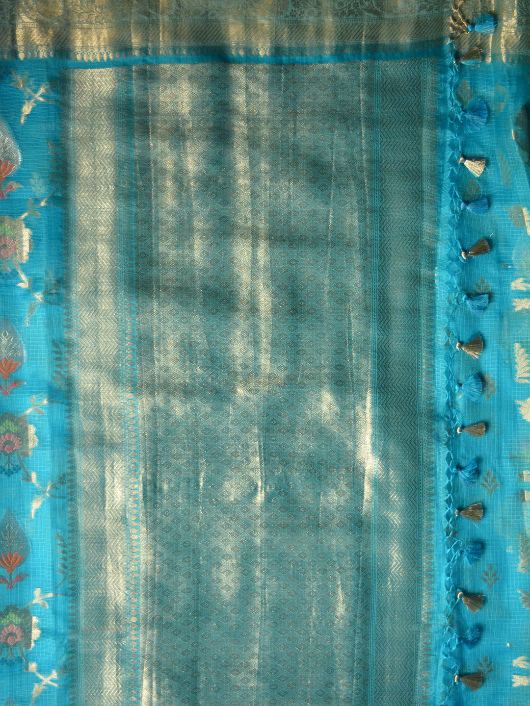 Blue Katan Kota Silk Banarasi Saree SA102BLU_3