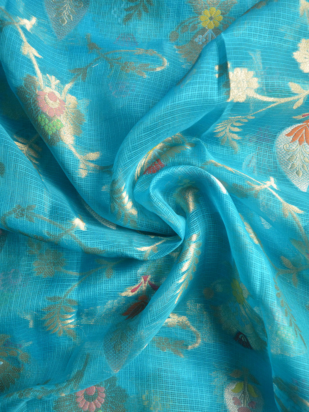 Blue Katan Kota Silk Banarasi Saree SA102BLU_4