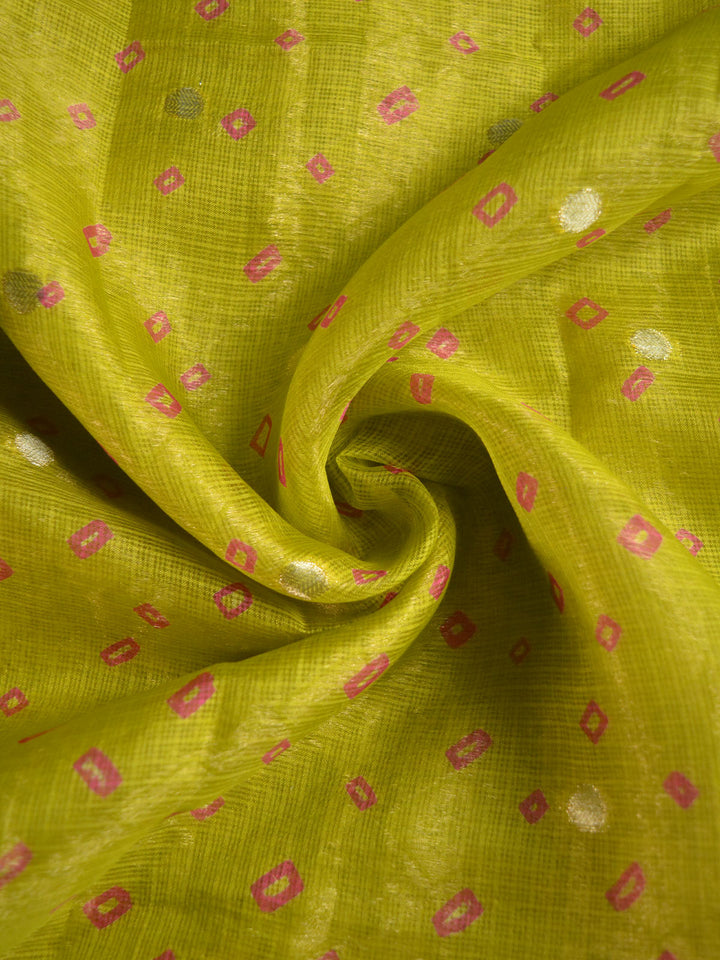 Mehendi Green Katan Kota Silk Banarasi Saree SA135GRN