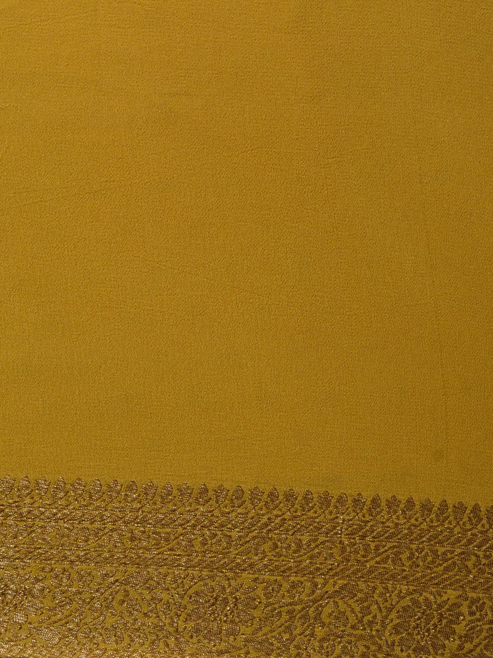 Butter Yellow Shaded Khaddi Georgette Silk Banarasi Saree SA174YLW