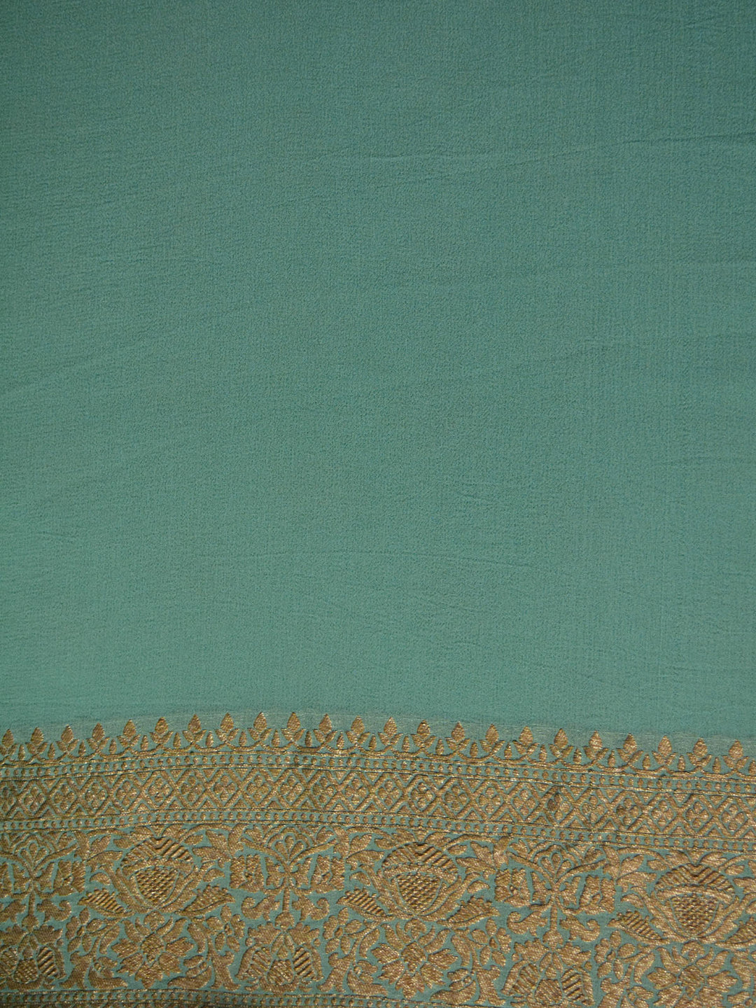 Sea Green Khaddi Georgette Silk Banarasi Saree SA178GRN_5