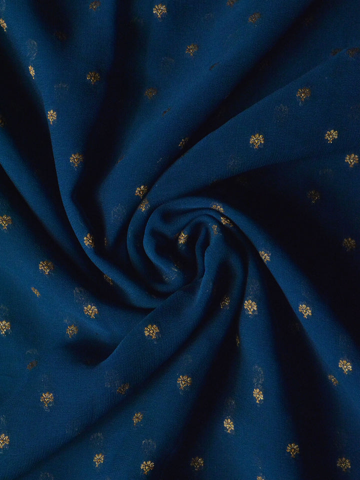 Peacock Blue Khaddi Georgette Silk Banarasi Saree SA192BLU