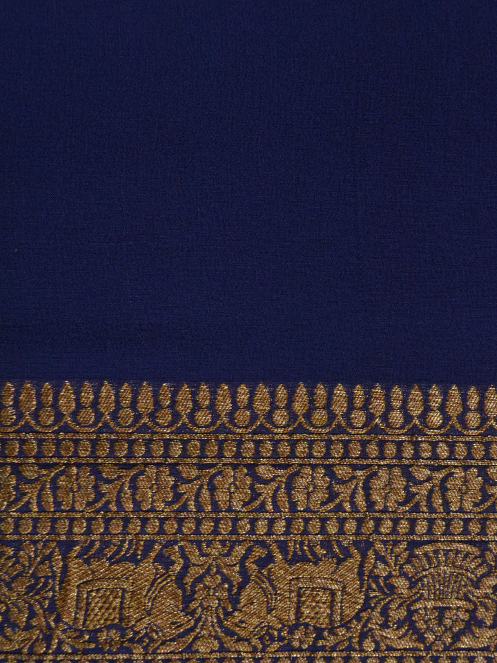 Royal Blue Khaddi Georgette Silk Banarasi Saree SA203BLU