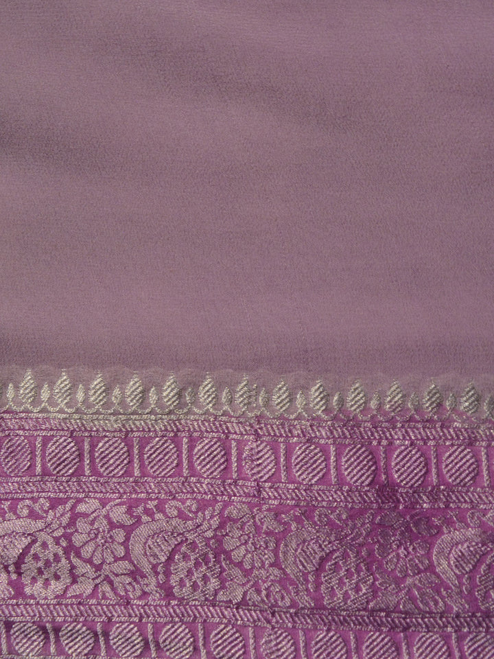 Lavender Khaddi Georgette Silk Banarasi Saree SA222PUR