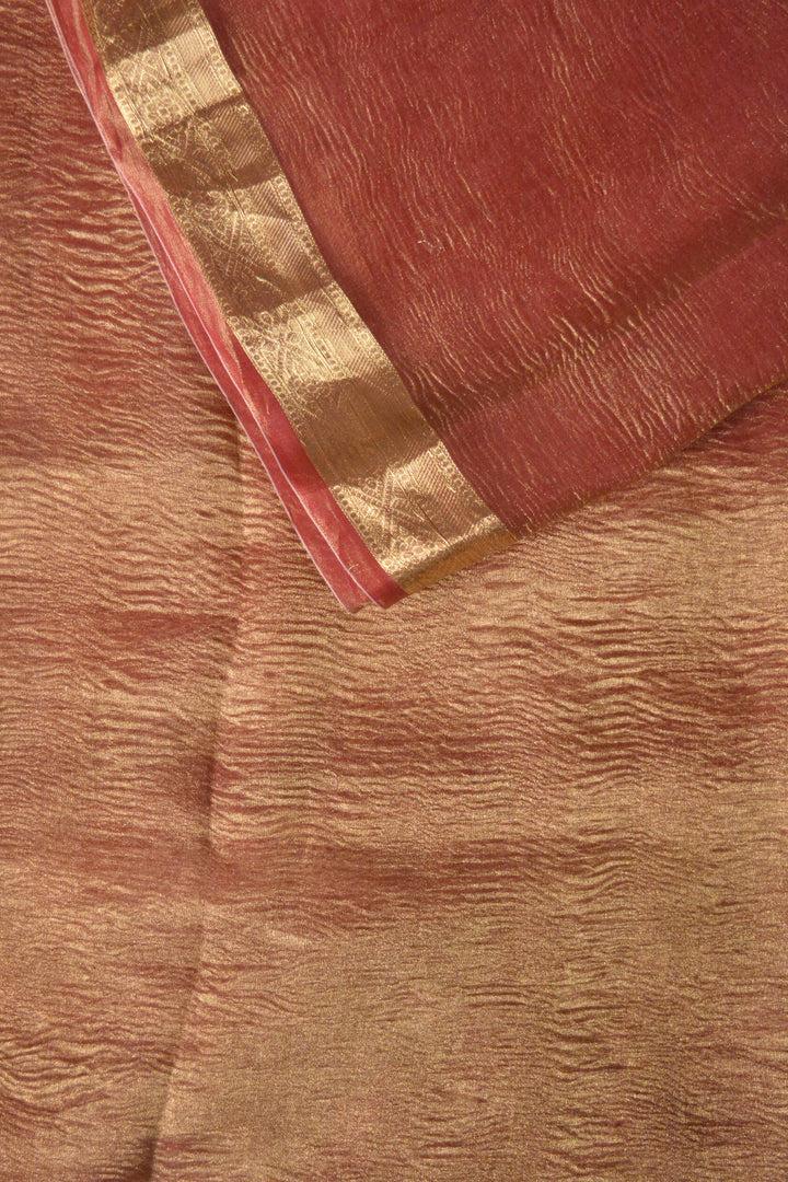 Onion Pink Crush Tissue Silk Banarasi Saree SA231PNK