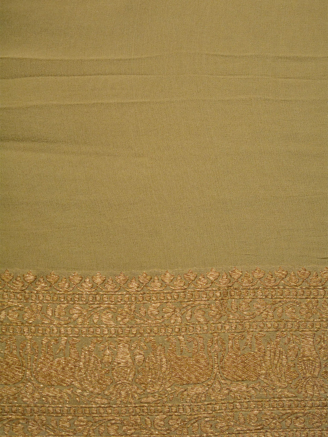 Sage Green Khaddi Georgette Silk Banarasi Saree SA274GRN_5