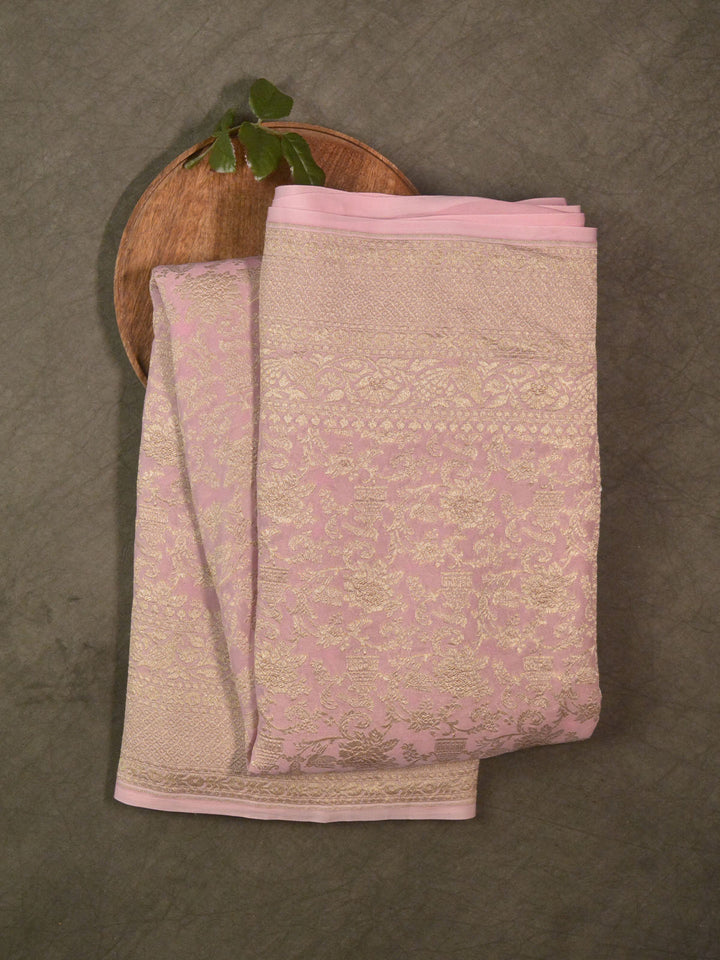 Pink Khaddi Georgette Silk Banarasi Saree SA278PNK