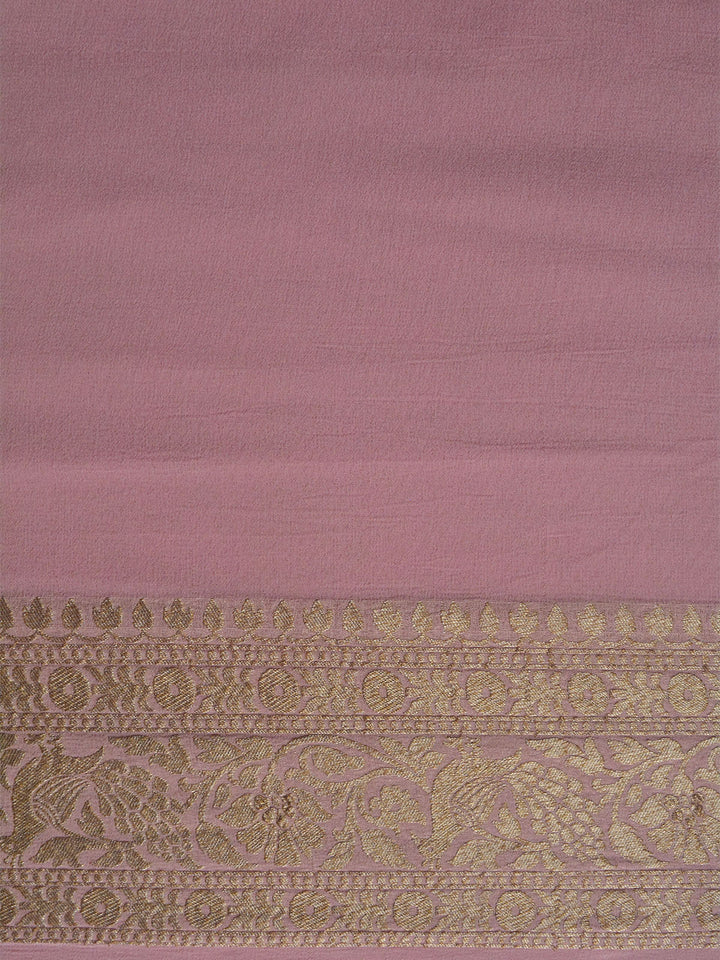 Pink Khaddi Georgette Silk Banarasi Saree SA278PNK