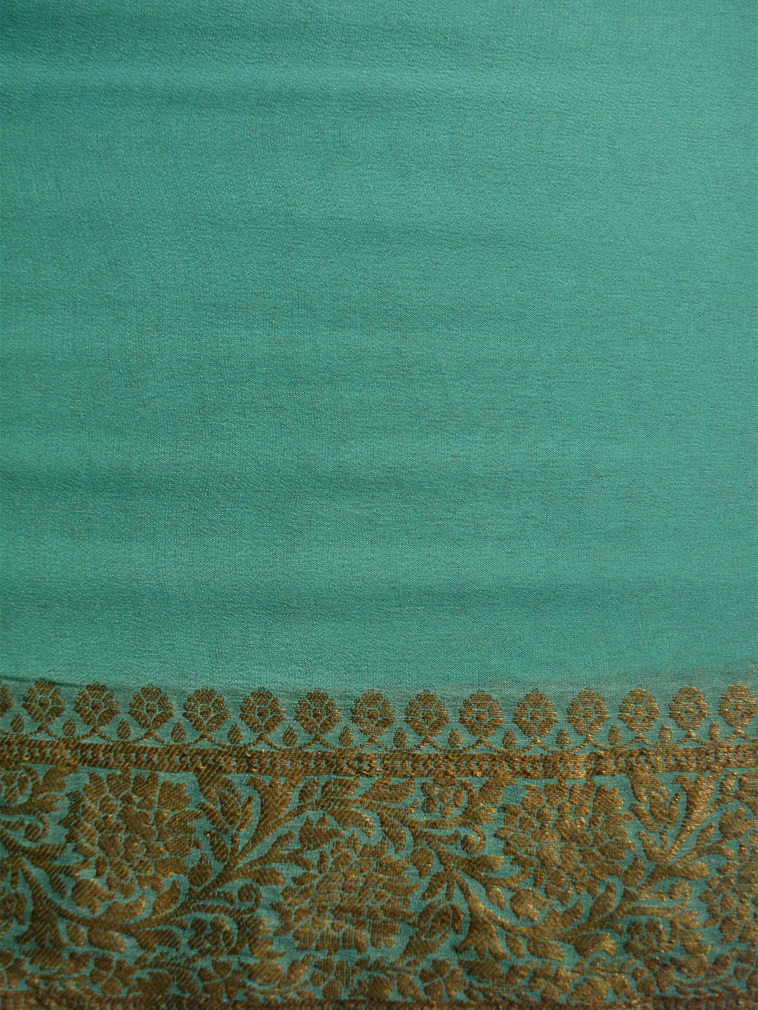 Firozi Khaddi Chiffon Silk Banarasi Saree SA279FIR_4