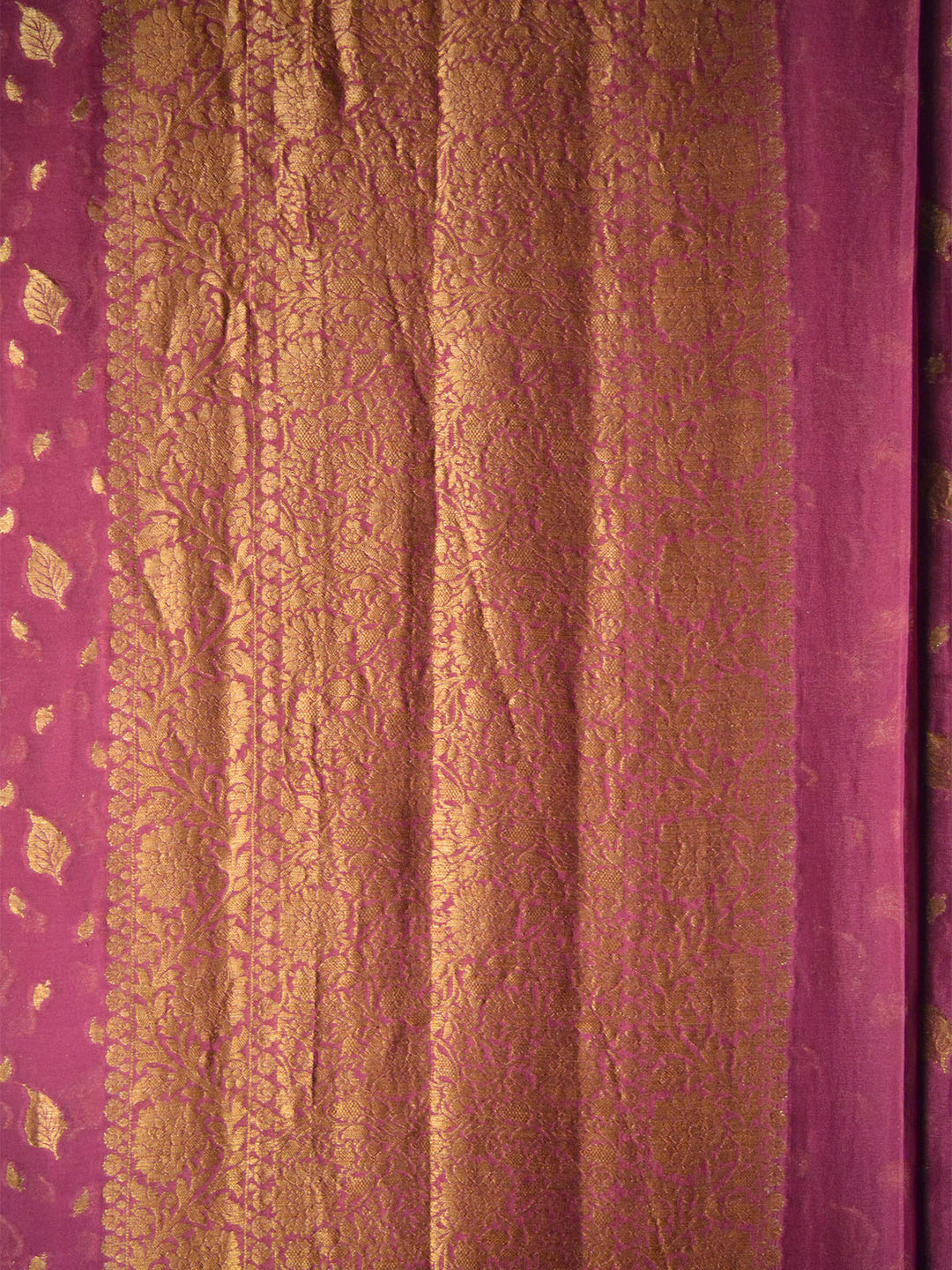 Wine Khaddi Chiffon Silk Banarasi Saree SA279PUR_3