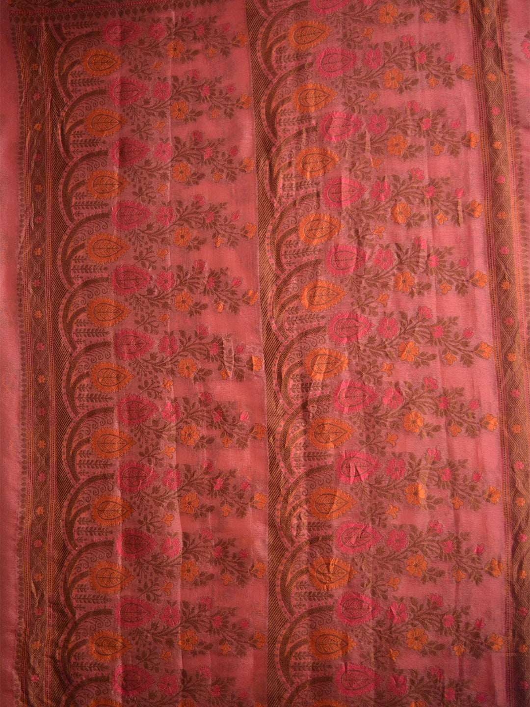 Dusty Pink Khaddi Chiffon Silk Banarasi Saree SA282PNK_3