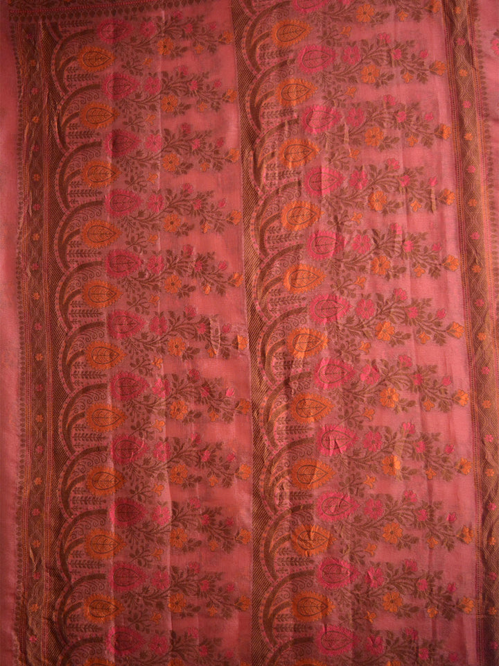 Dusty Pink Khaddi Chiffon Silk Banarasi Saree SA282PNK