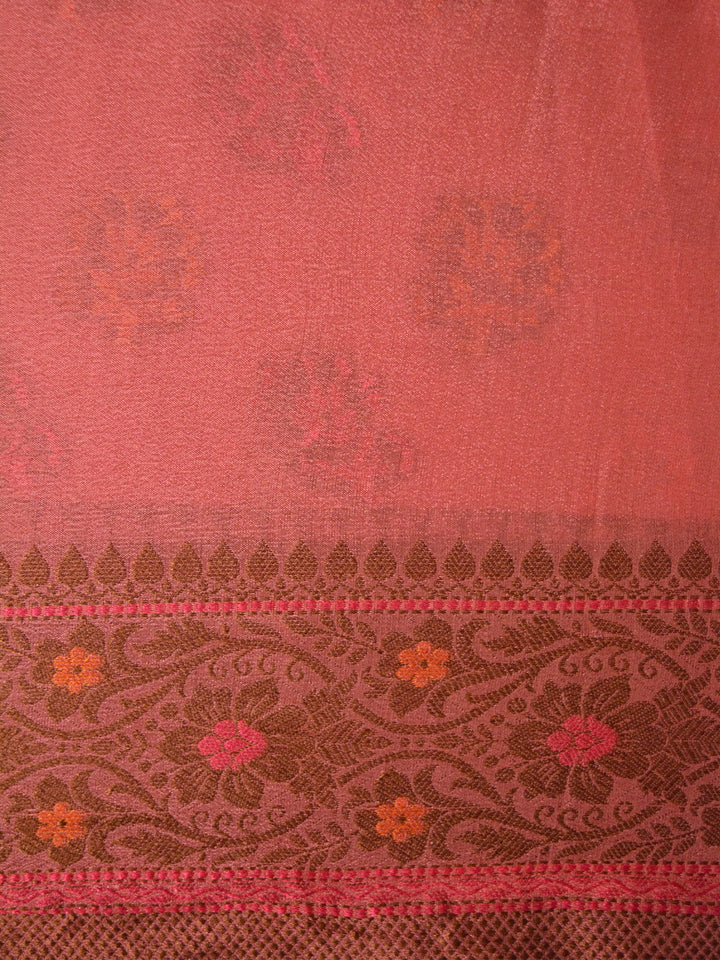 Dusty Pink Khaddi Chiffon Silk Banarasi Saree SA282PNK