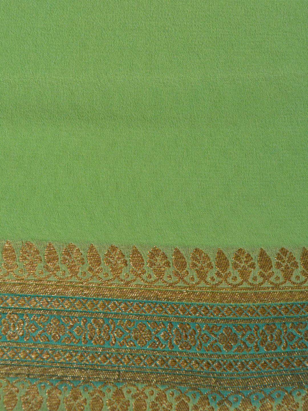 Green Khaddi Georgette Silk Banarasi Saree SA286GRN_5