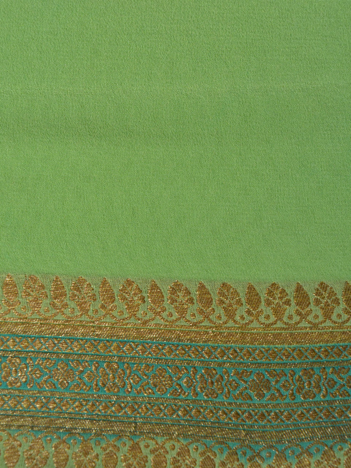 Green Khaddi Georgette Silk Banarasi Saree SA286GRN