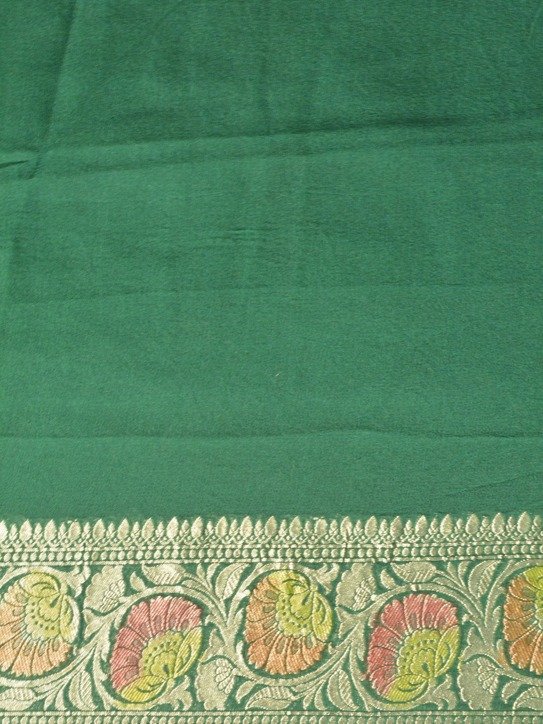 Dark Green Khaddi Georgette Silk Banarasi Saree SA288GRN_5